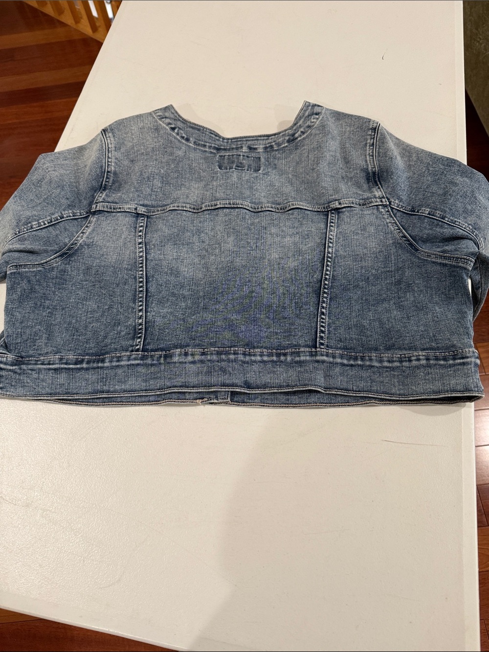 torrid Light Washed Stretch Denim Cropped Jacket 3/4 Sleeves 1X 14-16 Fall Ready - Picture 11 of 16